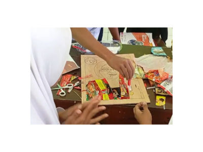 Pembuatan Mix media dengan Bahan Hasil Ploggings